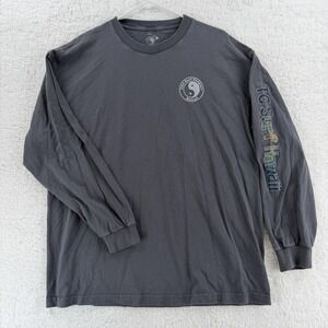 T&C Surf Designs Shirt Mens XL Gray Long Sleeve Hawaii Aloha Graphic Cotton Tee